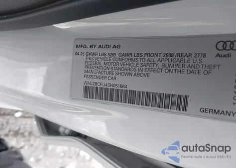 2025 Audi All-New A5 Premium Plus Tfsi Quattro S Tronic z USA, uszkodzony, nr VIN WAU2BCFU4SN051664